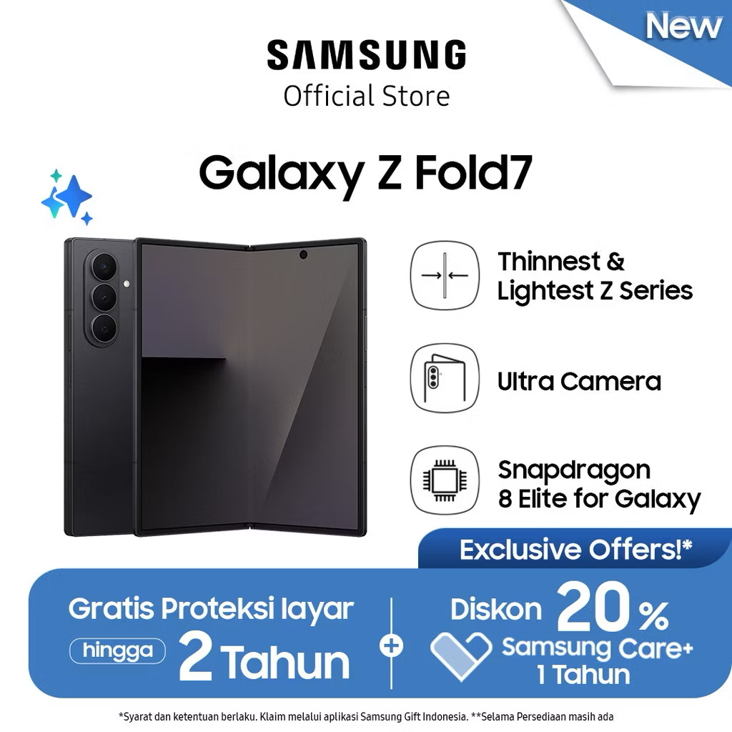 Samsung Galaxy Z Fold7 12/512GB - Jetblack | Hp Lipat Al | Kamera 200MP 