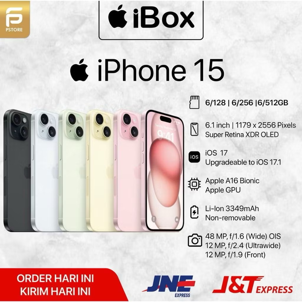 iPhone 15 128GB IOS 17 A16 Bionic Baru 