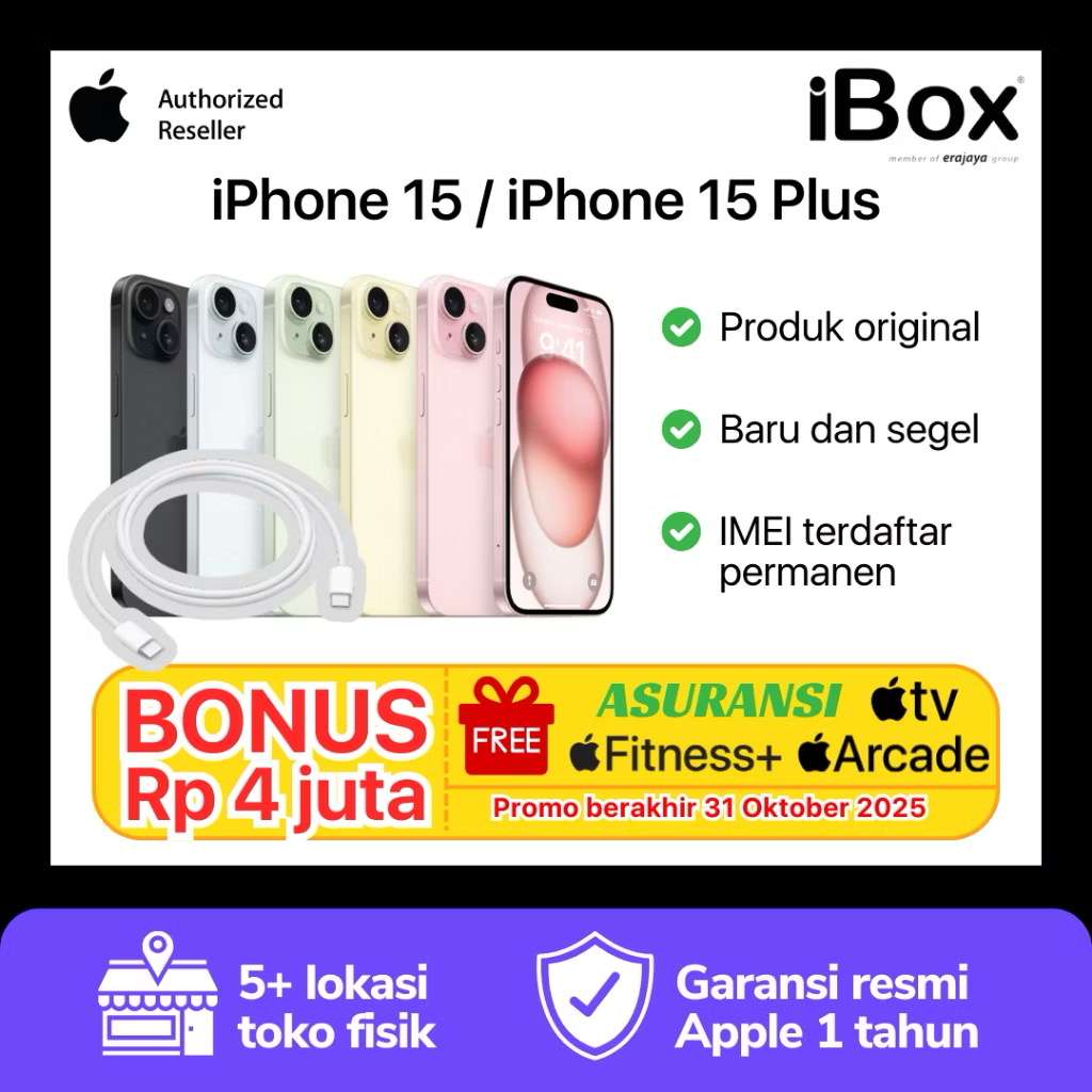 iPhone 15 Plus 128GB GARANSI RESMI INTERNASIONAL  
